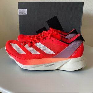 New Men’s Adidas Adizero Adios Pro 3 Solar Red Running Shoes Size 9 (GX9777)
